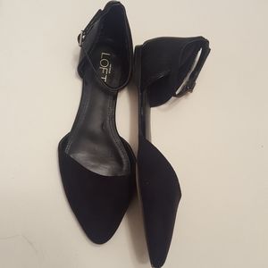 Ann Taylor LOFT Pointed Toe Ankle Strap Flats